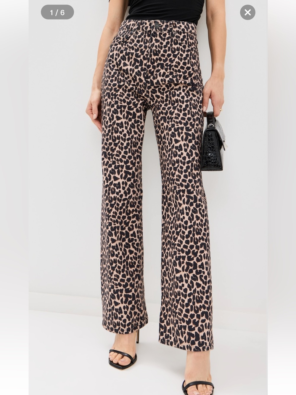 Reformation Cary High Rise Slouchy Straight Leg Jeans — Leopard Print (24)